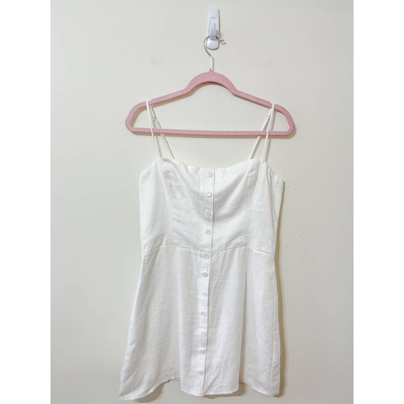 Reformation Huckleberry Linen Dress in White Size 10 - Picture 2 of 5